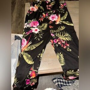 Eye Candy Black Floral Strapless romper